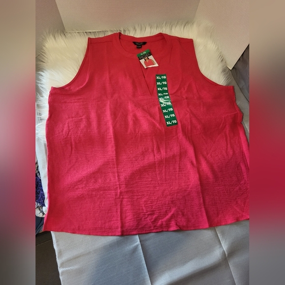 NEW- RACHEL Rachel Roy Red Sleeveless Tank Top, Size XL - Picture 3 of 5